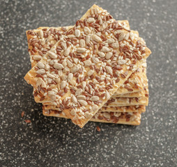 Cookies with cereals, healthy cookies with sunflower seeds, flax seeds and sesame seeds