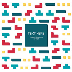 Obraz premium Vector cyber Tetris figure abstract background design.