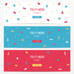 Vector cyber Tetris figure abstract background design.