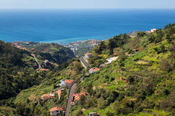 Naklejka premium View from Pico dos Barcelos to the Funchal city, Madeira, Portugal