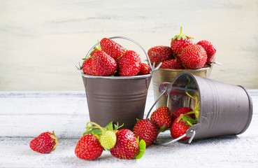 Strawberry in a bucket