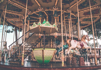An old fashioned carousel in Nice, France.