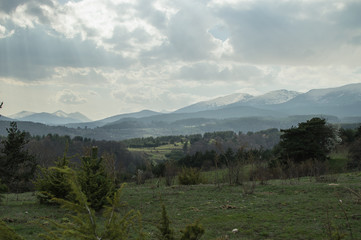 Naklejka premium Cloudy hills