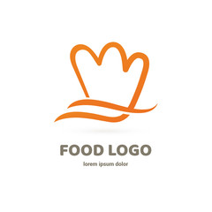 Modern minimalistic vector logo of food. Vector illustration. Food Logo, Restaurant logo, food and cooking logo.