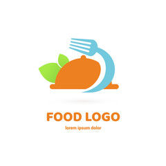 Modern minimalistic vector logo of food. Vector illustration. Food Logo, Restaurant logo, food and cooking logo.