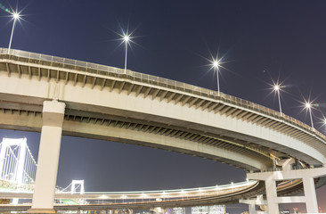 Fototapeta premium 首都高速11号線 芝浦側の夜