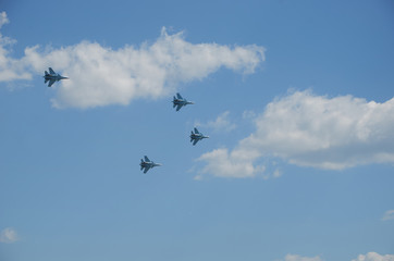 jet planes show aerobatics at the air show