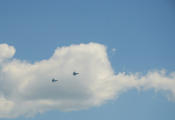 jet planes show aerobatics at the air show