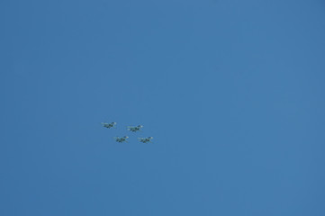 jet planes show aerobatics at the air show