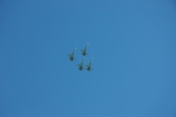jet planes show aerobatics at the air show