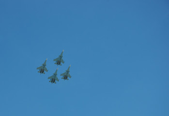 jet planes show aerobatics at the air show