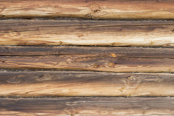 Brown round wooden logs, texture, background, close-up, copy space