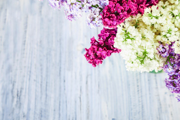 green on a wooden background