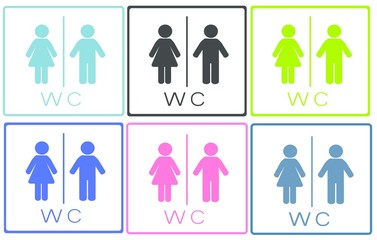 WC icon. Toilet women and men icon. vector illustration