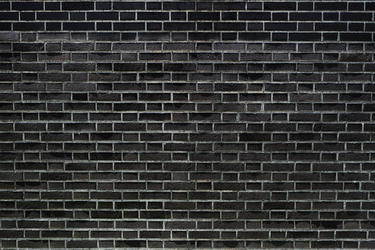 Black Brick Wall Texture Background