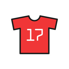football uniform t shirt icon. simple illustration outline style sport symbol.