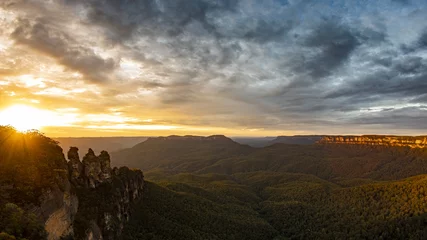 Photo sur Plexiglas Trois sœurs Three Sisters Blue Mountains Australie au lever du soleil