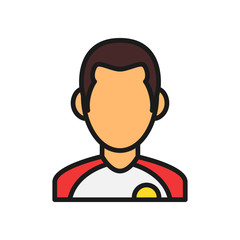 football player icon. athlete man illustration. simple outline style symbol.