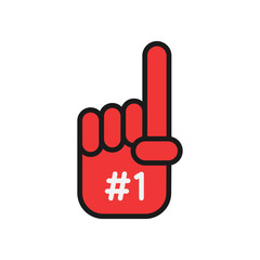 number 1 supporter icon. simple illustration outline style sport symbol.