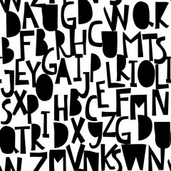 Seamless pattern with abc or alphabet.