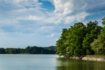 Fototapeta na wymiar View of summer lake in Czech Republic.