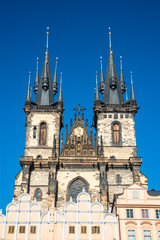 Fototapeta na wymiar Church of Our Lady before Tyn at old town square in Prague, Czech Republic