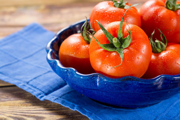 Tasty red ripe tomatoes gourmato from Belgium close up, ingredients for healthy salad close up