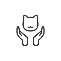 Adopt a cat logo. Cat head silhouette. Vector