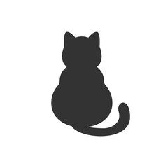 Cat silhouette. Isolated on white. Vector.