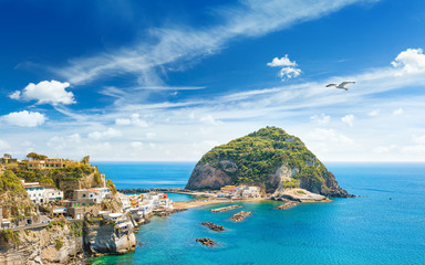 Giant rock near small village Sant'Angelo on Ischia island, Italy © IgorZh