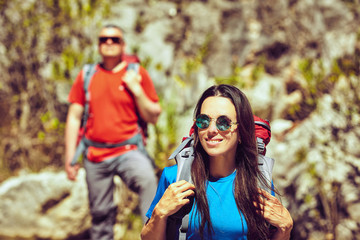 Traveling is a tourist route with a backpack.