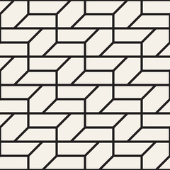 Vector seamless geometric pattern. Simple abstract lines lattice. Repeating elements stylish background
