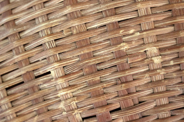 Brown woven bamboo close up texture