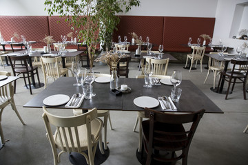 luxury elegant table setting dinner in a restaurant