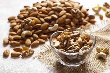 Dry Fruits on a White Background.