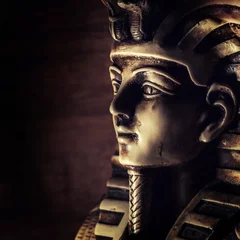 Stof per meter Stone pharaoh tutankhamen mask © merydolla
