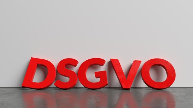 DSGVO Schriftzug aus 3D Buchstaben an Wand
