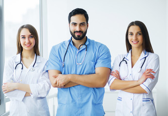 Fototapeta premium Health Care. Doctors working together as team for motivation, success medical health care for patient, Medicine doctor's working concept in hotpital. Medical Concept