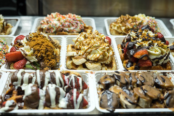 Belgian Waffles in Grand Place, Bruxelles, Belgium