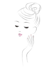 素肌の女性の顔。美容イメージ。