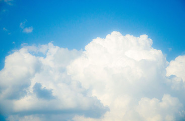 Naklejka na ściany i meble Beautiful blue sky with cloud on the down side of the frame background