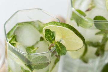 Icy mojito cocktails