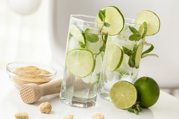 Two mojito cocktails