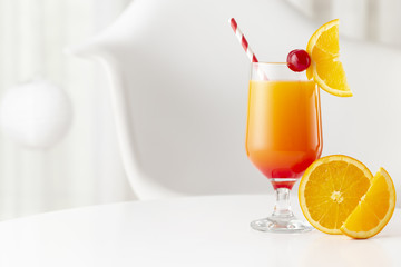 Tequila sunrise cocktail as a summer refreshment