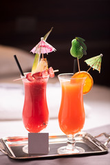 Cocktail on a luxury bedroom hotel