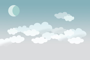 moon on the sky with clouds