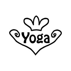 World Yoga Day. Doodle. Hand draw. Vector illustration on isolated background.