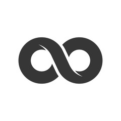 Infinity Sign Icon on White Background. Vector