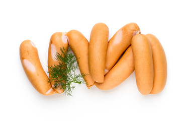 Pork sausage isolated on white background.