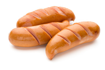 Pork sausage isolated on white background.